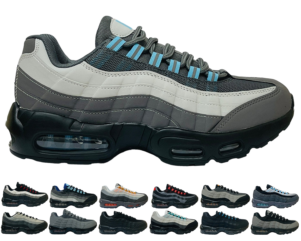 Grey Grid Air Cushion Trainer streetwear sneaker